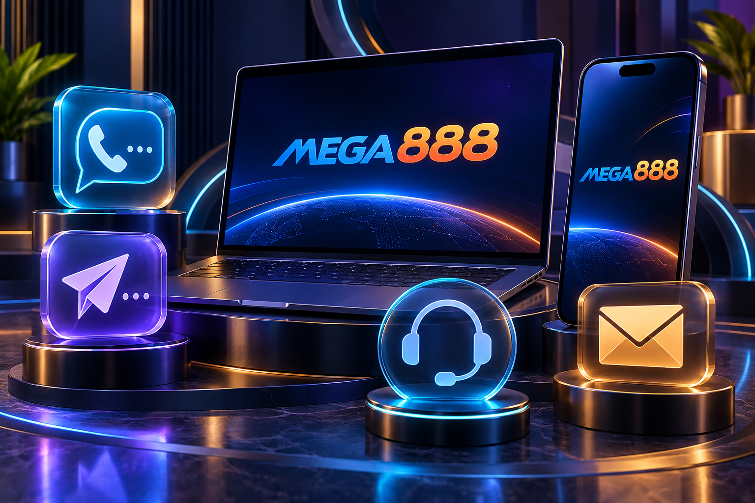 Saluran hubungan Mega888 Playbook untuk sembang, pemesejan dan e-mel